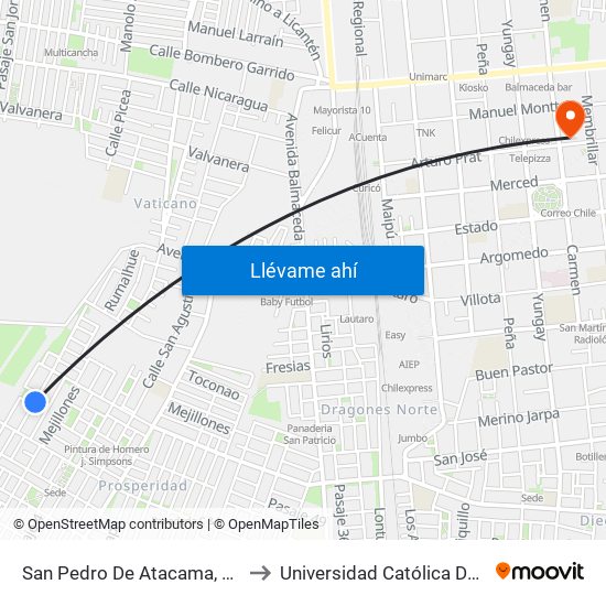 San Pedro De Atacama, 306-332 to Universidad Católica Del Maule map