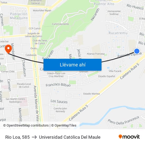 Río Loa, 585 to Universidad Católica Del Maule map