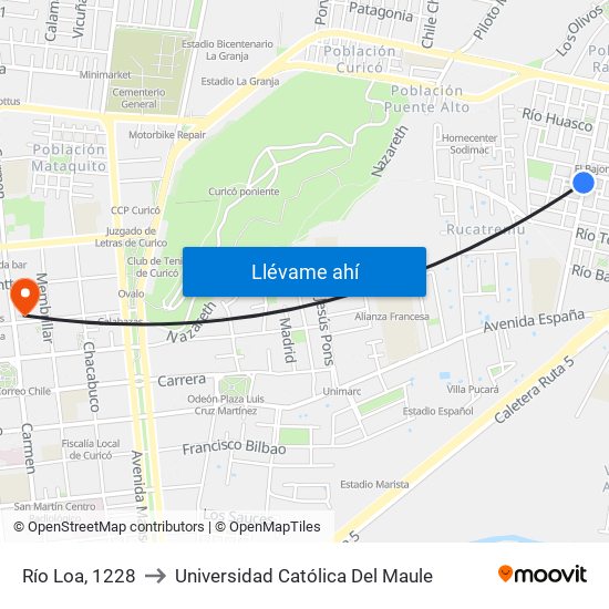 Río Loa, 1228 to Universidad Católica Del Maule map