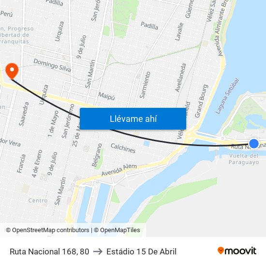 Ruta Nacional 168, 80 to Estádio 15 De Abril map
