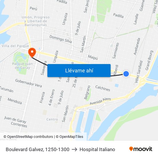 Boulevard Galvez, 1250-1300 to Hospital Italiano map