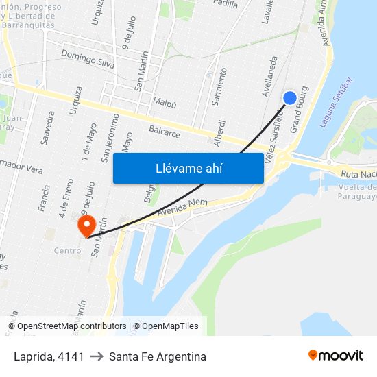 Laprida, 4141 to Santa Fe Argentina map
