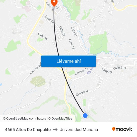 4665 Altos De Chapalito to Universidad Mariana map