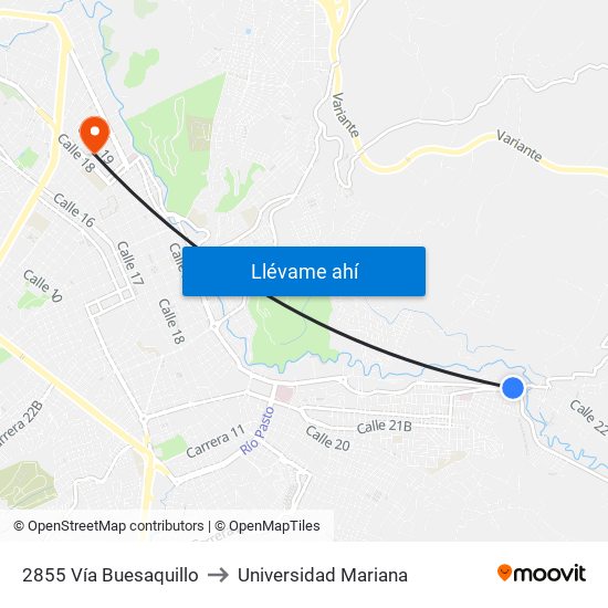 2855 Vía Buesaquillo to Universidad Mariana map