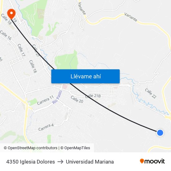 4350 Iglesia Dolores to Universidad Mariana map