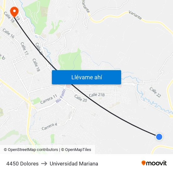 4450 Dolores to Universidad Mariana map