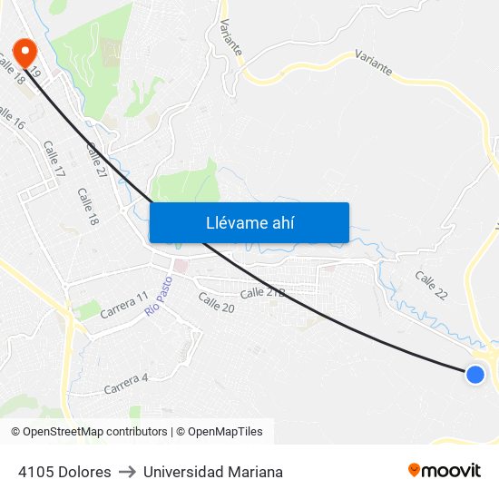 4105 Dolores to Universidad Mariana map