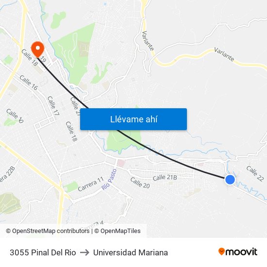 3055 Pinal Del Rio to Universidad Mariana map