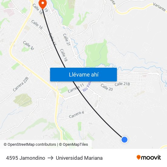 4595 Jamondino to Universidad Mariana map