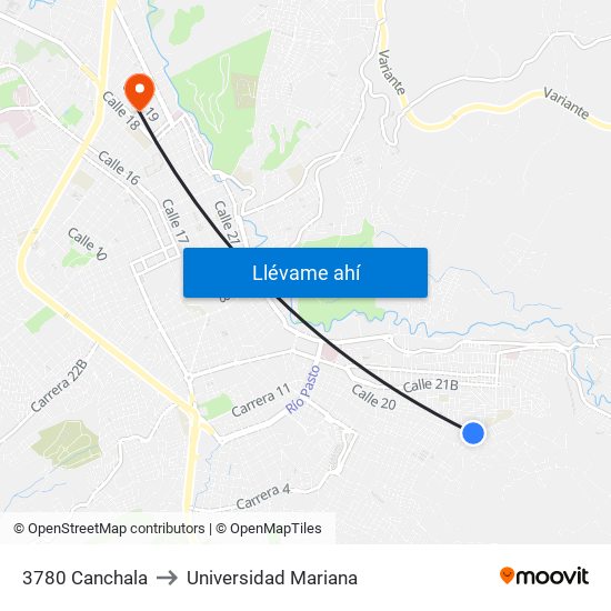 3780 Canchala to Universidad Mariana map