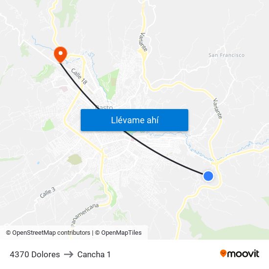 4370 Dolores to Cancha 1 map