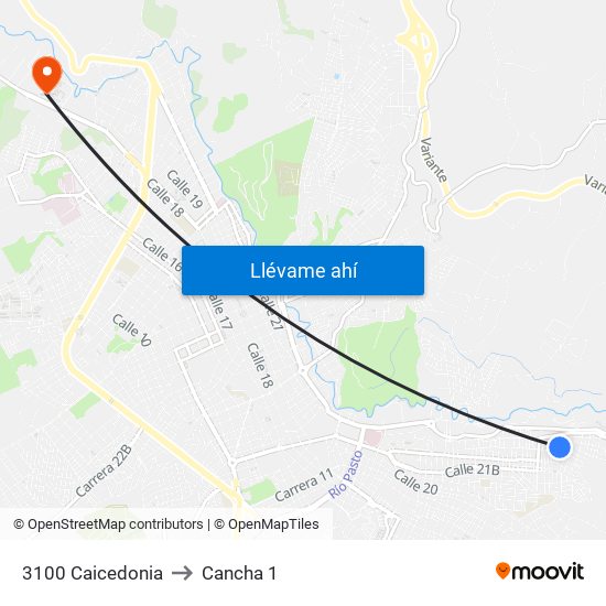 3100 Caicedonia to Cancha 1 map