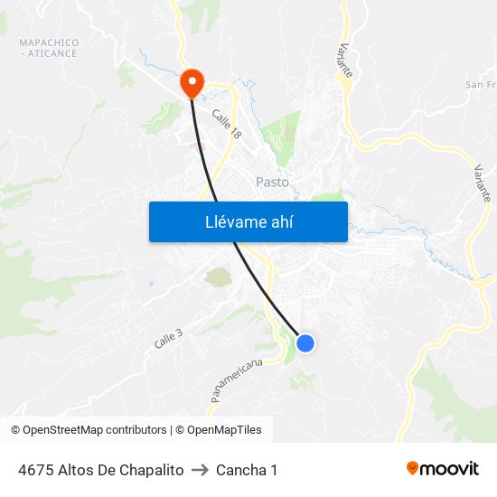 4675 Altos De Chapalito to Cancha 1 map