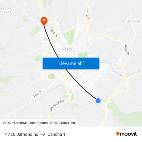 4720 Jamondino to Cancha 1 map