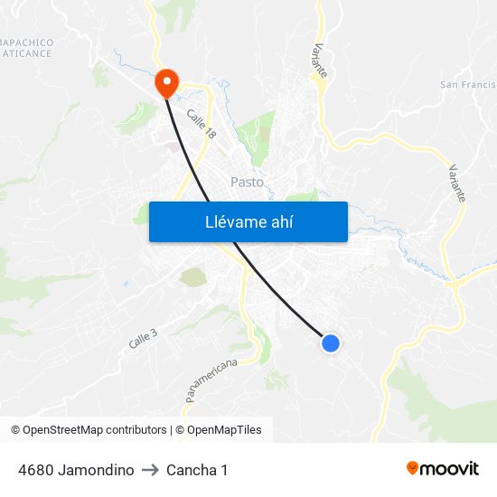 4680 Jamondino to Cancha 1 map