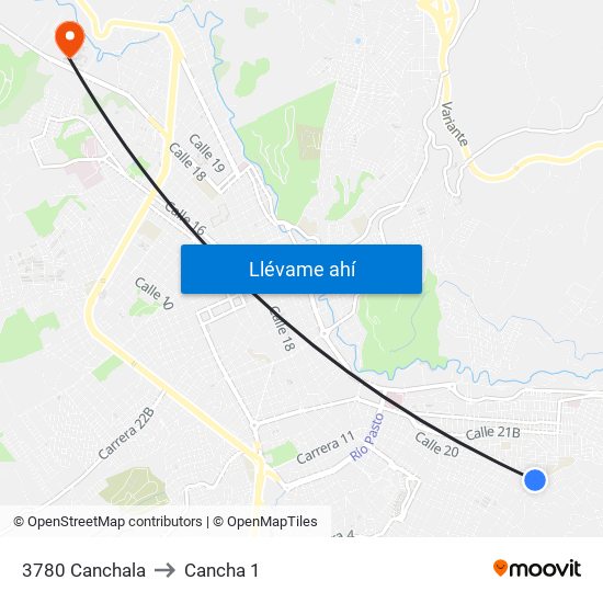 3780 Canchala to Cancha 1 map