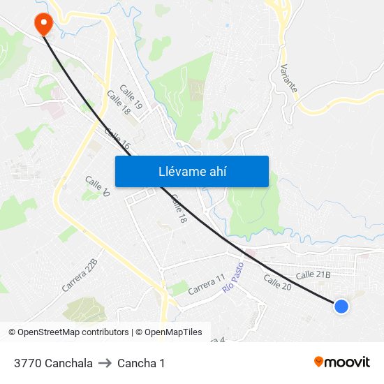 3770 Canchala to Cancha 1 map