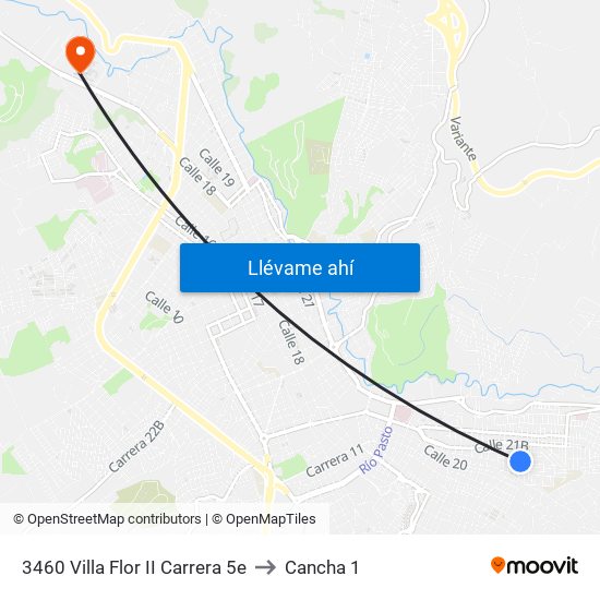 3460 Villa Flor II Carrera 5e to Cancha 1 map