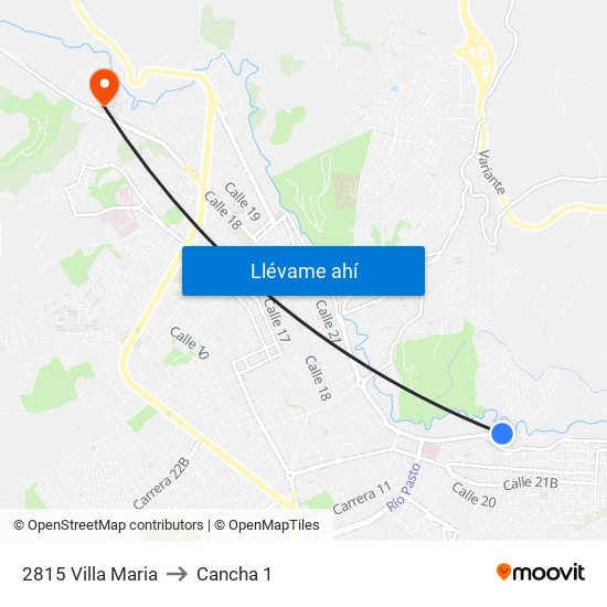 2815 Villa Maria to Cancha 1 map