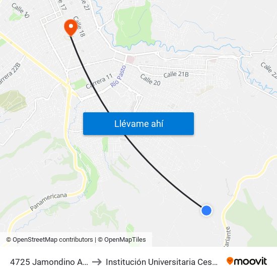4725 Jamondino Alto to Institución Universitaria Cesmag map