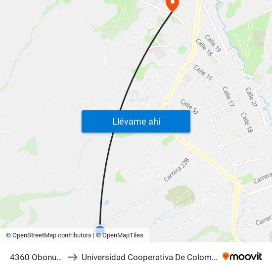 4360 Obonuco to Universidad Cooperativa De Colombia map