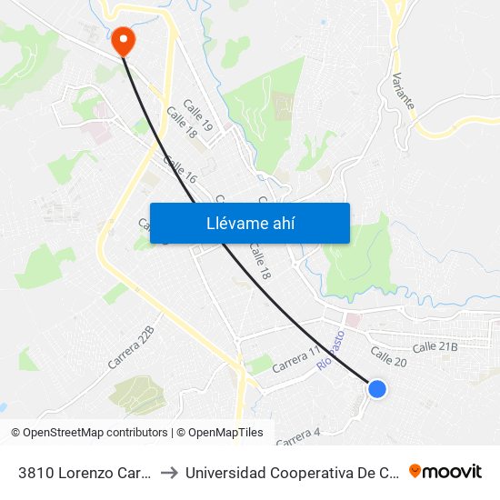 3810 Lorenzo Carrera 3 to Universidad Cooperativa De Colombia map