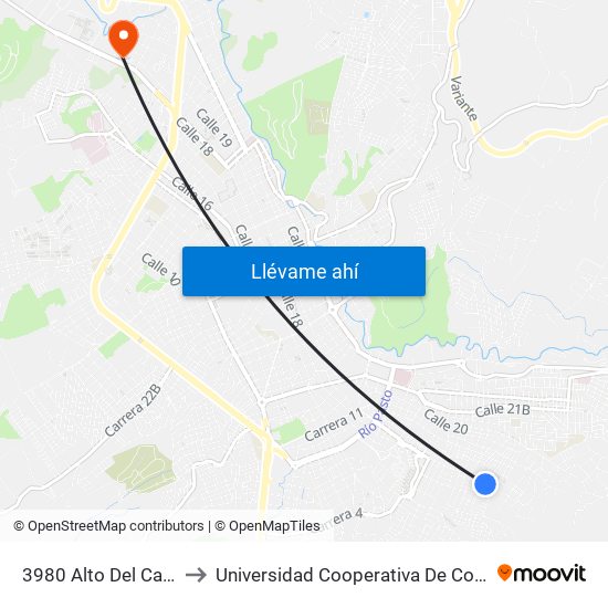 3980 Alto Del Campo to Universidad Cooperativa De Colombia map