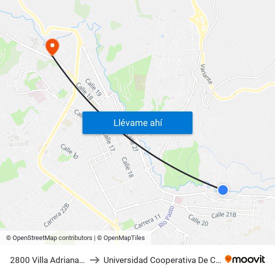 2800 Villa Adriana María to Universidad Cooperativa De Colombia map