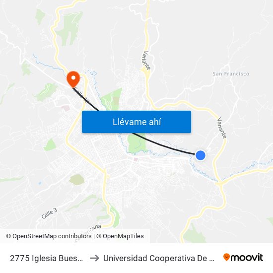 2775 Iglesia Buesaquillo to Universidad Cooperativa De Colombia map