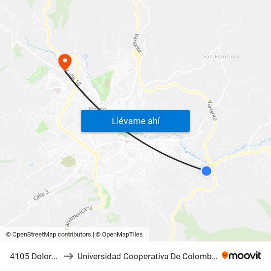 4105 Dolores to Universidad Cooperativa De Colombia map