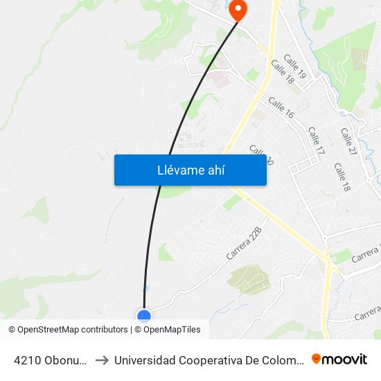 4210 Obonuco to Universidad Cooperativa De Colombia map