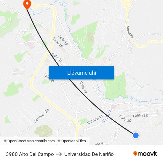 3980 Alto Del Campo to Universidad De Nariño map