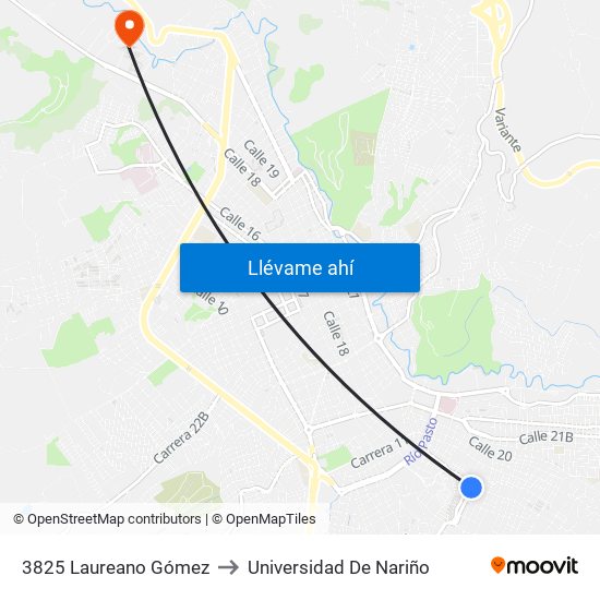 3825 Laureano Gómez to Universidad De Nariño map