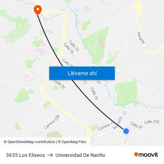 3635 Los Elíseos to Universidad De Nariño map