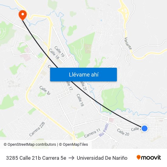3285 Calle 21b Carrera 5e to Universidad De Nariño map