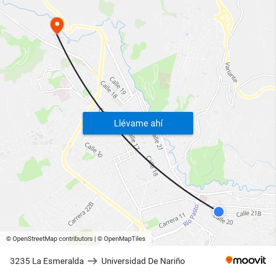 3235 La Esmeralda to Universidad De Nariño map