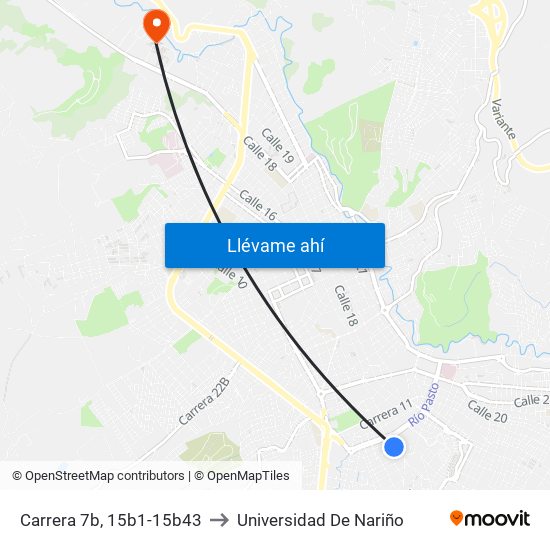 Carrera 7b, 15b1-15b43 to Universidad De Nariño map