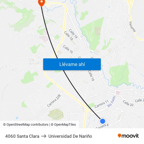 4060 Santa Clara to Universidad De Nariño map