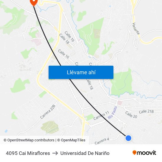 4095 Cai Miraflores to Universidad De Nariño map