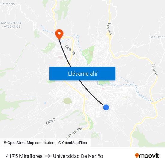4175 Miraflores to Universidad De Nariño map