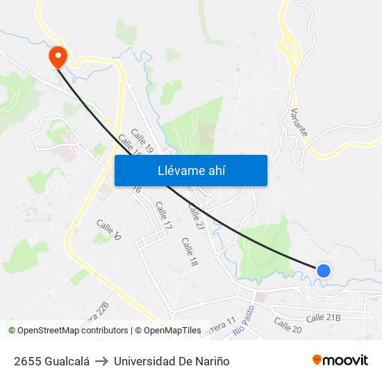2655 Gualcalá to Universidad De Nariño map