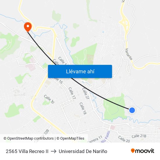 2565 Villa Recreo II to Universidad De Nariño map