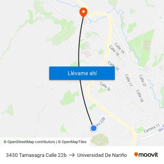 3430 Tamasagra Calle 22b to Universidad De Nariño map