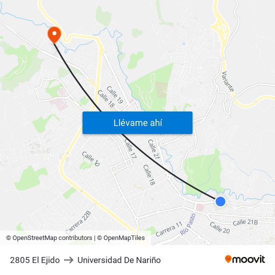 2805 El Ejido to Universidad De Nariño map