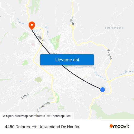 4450 Dolores to Universidad De Nariño map