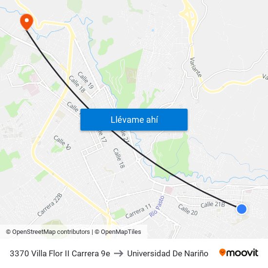 3370 Villa Flor II Carrera 9e to Universidad De Nariño map