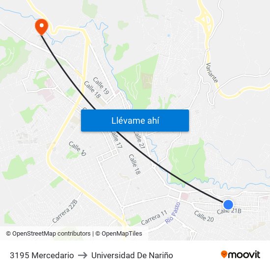 3195 Mercedario to Universidad De Nariño map