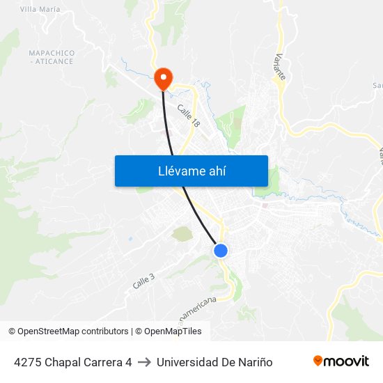 4275 Chapal Carrera 4 to Universidad De Nariño map