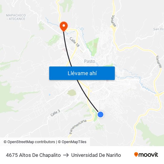 4675 Altos De Chapalito to Universidad De Nariño map