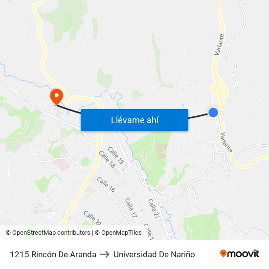 1215 Rincón De Aranda to Universidad De Nariño map
